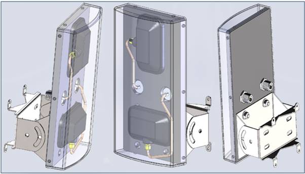 MIMO2x2 space & pol Diversity 2x9 dB 2x100 watts